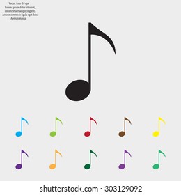 Note sign icon, vector illustration. Flat design style