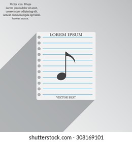 Note sign icon, vector illustration. Flat design style