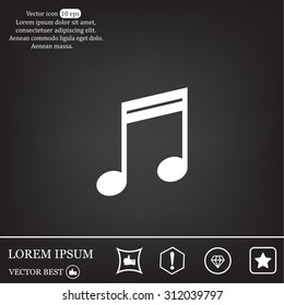 Note sign icon, vector illustration. Flat design style