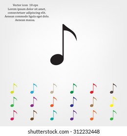 Note sign icon, vector illustration. Flat design style
