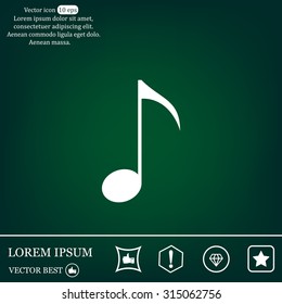 Note sign icon, vector illustration. Flat design style