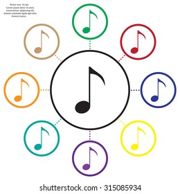 Note sign icon, vector illustration. Flat design style
