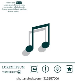 Note sign icon, vector illustration. Flat design style