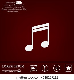 Note sign icon, vector illustration. Flat design style