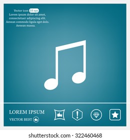 Note sign icon, vector illustration. Flat design style