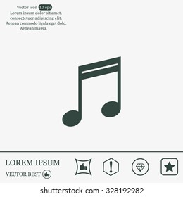 Note sign icon, vector illustration. Flat design style