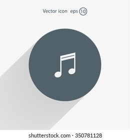 Note sign icon, vector illustration. Flat design style