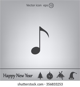 Note sign icon, vector illustration. Flat design style
