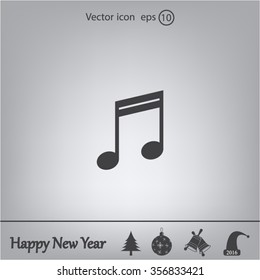 Note sign icon, vector illustration. Flat design style