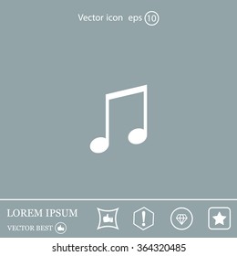 Note sign icon, vector illustration. Flat design style