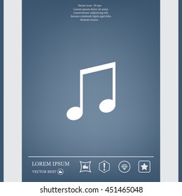 Note sign icon, vector illustration. Flat design style