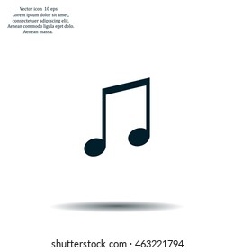 Note sign icon, vector illustration. Flat design style