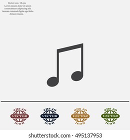 Note sign icon, vector illustration. Flat design style