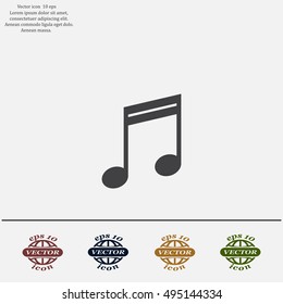 Note sign icon, vector illustration. Flat design style