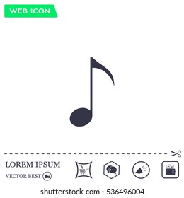 Note sign icon, vector illustration. Flat design style