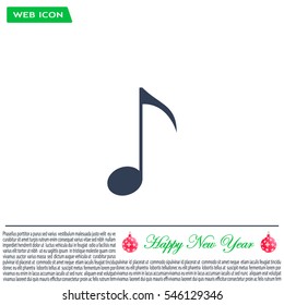Note sign icon, vector illustration. Flat design style