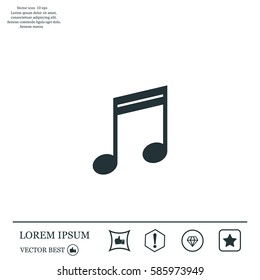 Note sign icon, vector illustration. Flat design style