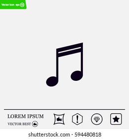 Note sign icon, vector illustration. Flat design style