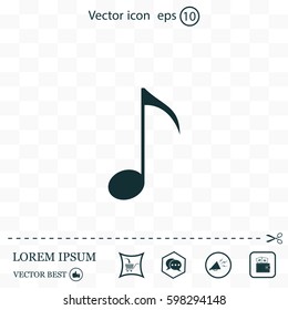 Note sign icon, vector illustration. Flat design style