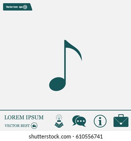 Note sign icon, vector illustration. Flat design style