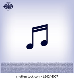Note sign icon, vector illustration. Flat design style