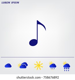 Note sign icon, vector illustration. Flat design style