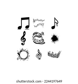 note sign music instrumental icon set design