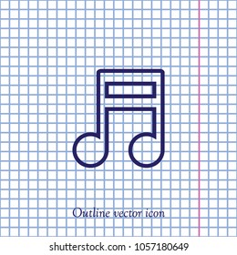 Note sign, vector outline icon