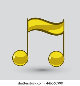 Note sing icon. Musical symbol. Vector illustration