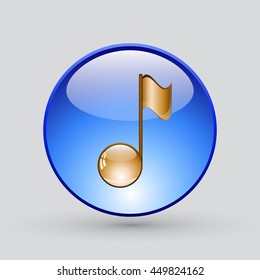 Note sing icon. Musical symbol. Vector illustration