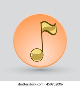 Note sing icon. Musical symbol. Vector illustration