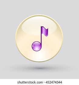 Note sing icon. Musical symbol. Vector illustration