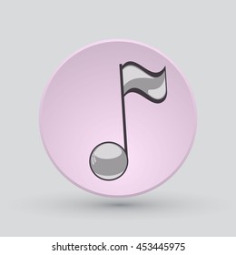 Note sing icon. Musical symbol. Vector illustration