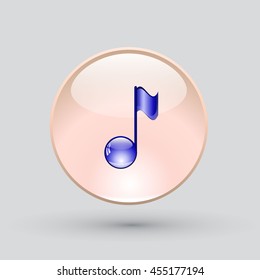Note sing icon. Musical symbol. Vector illustration