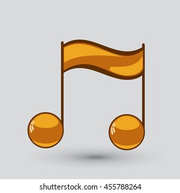 Note sing icon. Musical symbol. Vector illustration