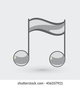 Note sing icon. Musical symbol. Vector illustration