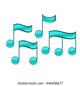 Note sing icons set. Musical symbol. Vector illustration
