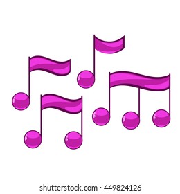 Note sing icons set. Musical symbol. Vector illustration