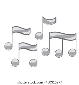 Note sing icons set. Musical symbol. Vector illustration