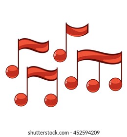 Note sing icons set. Musical symbol. Vector illustration