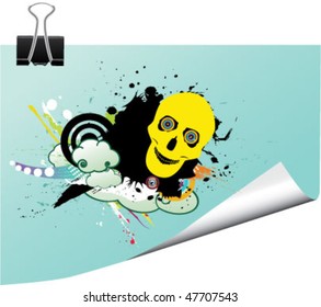 note with skull design