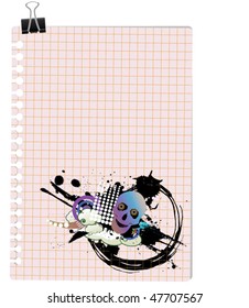 note with skull design