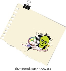 note with skull design
