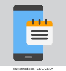Nota icono plano de smartphone, uso para presentación de aplicaciones móviles del sitio web