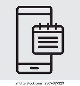 Note smartphone line icon, use for website mobile app presentation