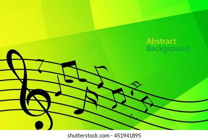 note song green color background abstract art vector