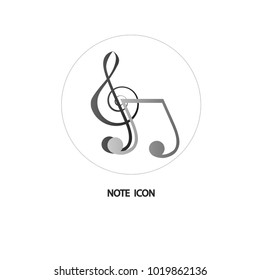 note song icon isolated on white background. music media icons vector design symbols and tools on smart device and computer.