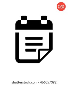 Note with spiral flip Icon Flat Style Isolated Vector Illustration