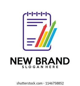 Note Stats logo template, Finance logo vector