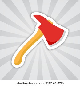 Note sticker with Axe, vector